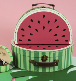 2 storlekar väska Melon resväska shabby chic lantlig stil