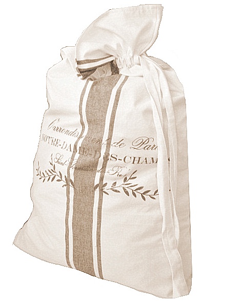 Stor säck Notre Dame ljus botten beige rand shabby chic, lantlig stil