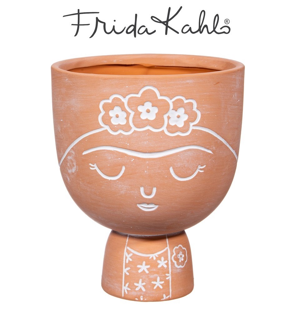 Frida Kahlo kruka mellan terrakotta retro bohemisk lantlig stil