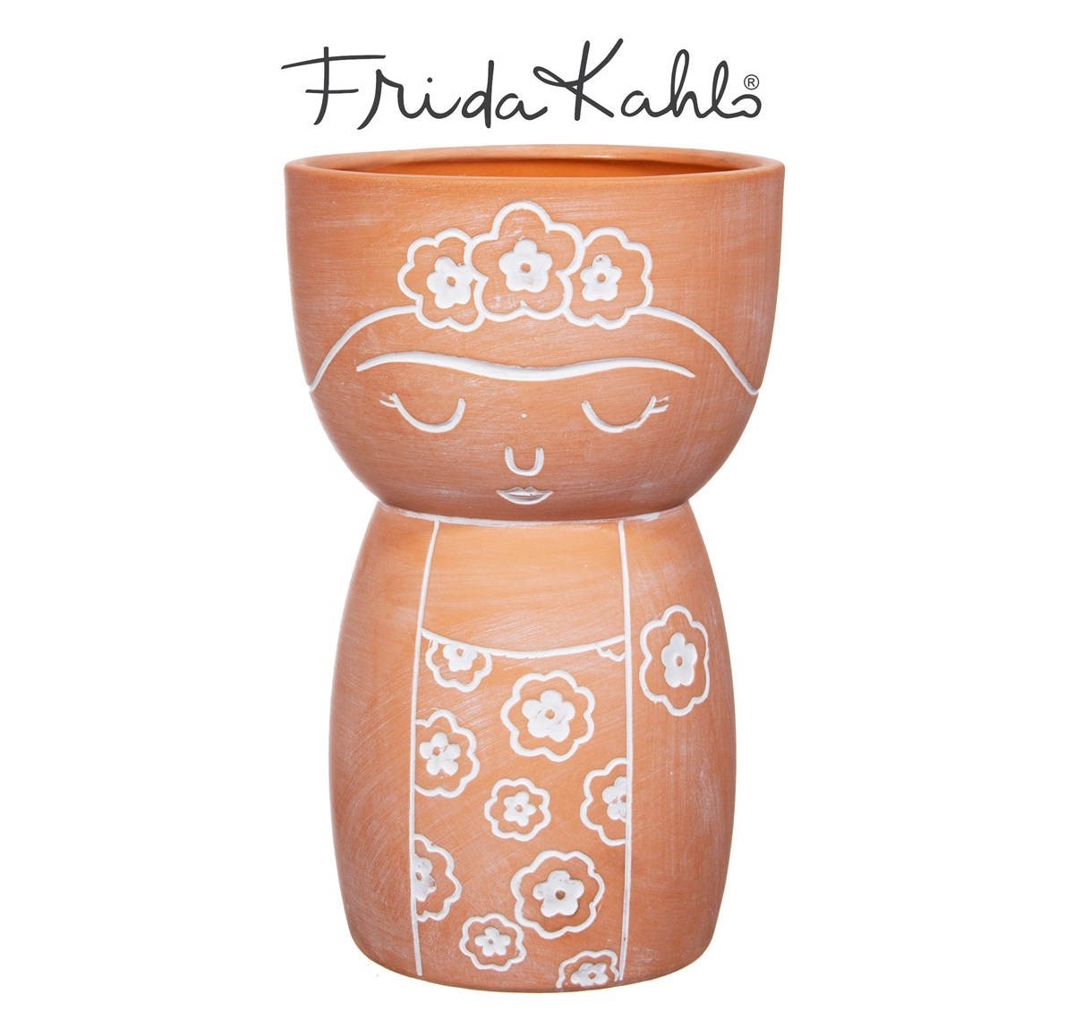 Frida Kahlo pot vase large terracotta retro bohemian country style - 2