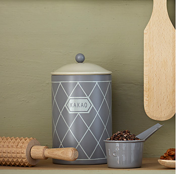 Gammaldags plåtburk Kakao Grå lantlig stil shabby chic lantstil