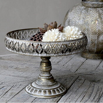 Fat antique creme metall shabby chic lantlig stil Gårdsromantik