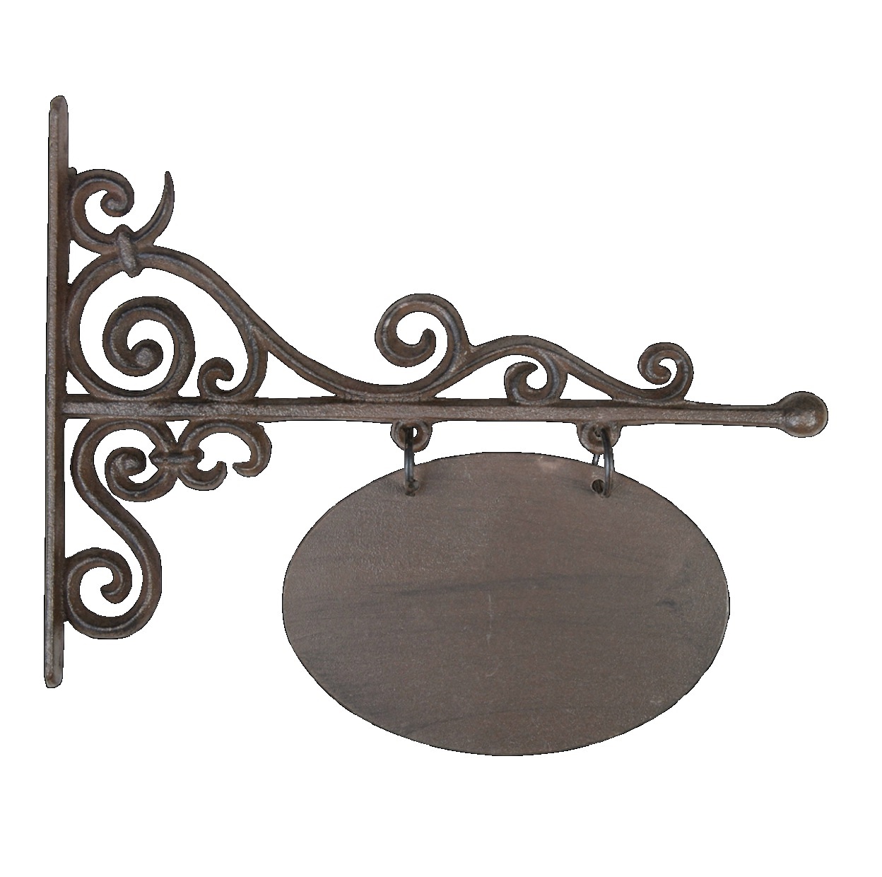 Gjutjärnsskylt oval butiksskylt lantlig stil gårdsromantik