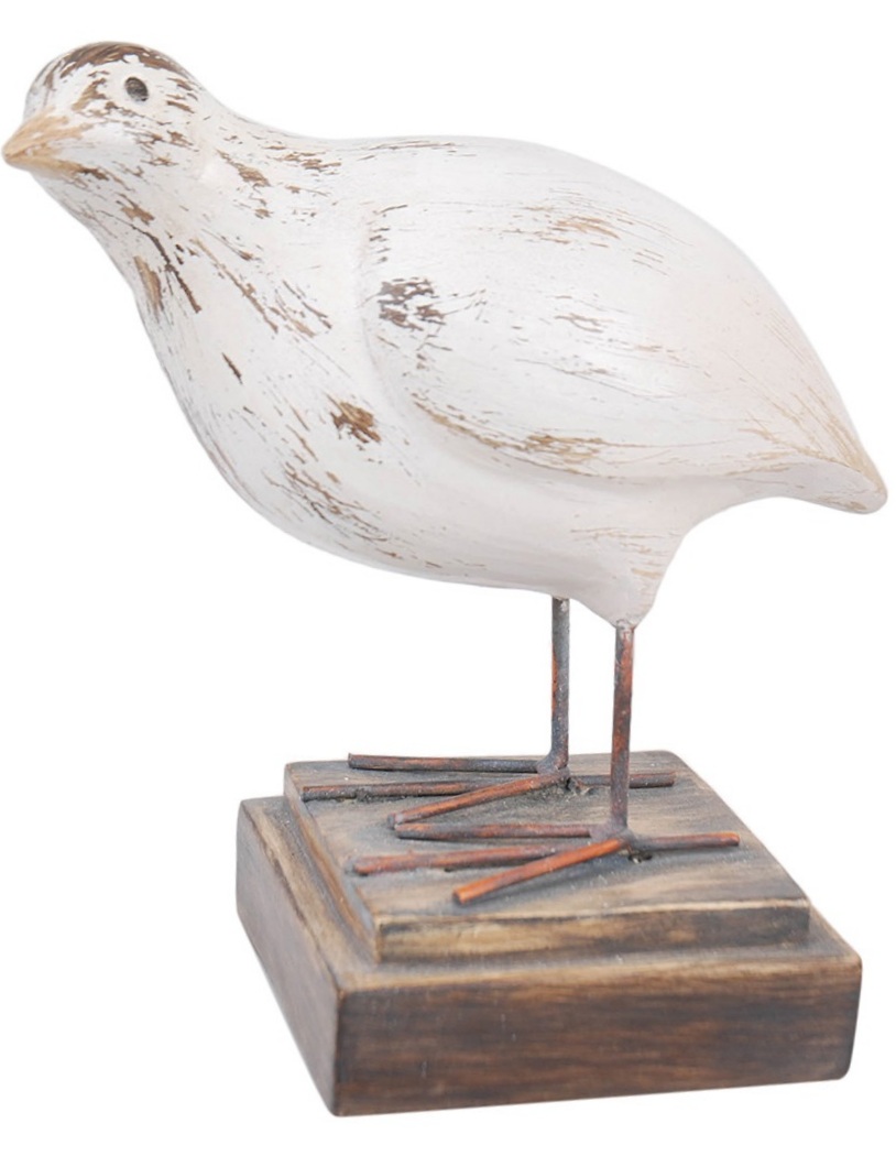 Fågel vit Fjällripa nr 1 shabby chic lantlig stil