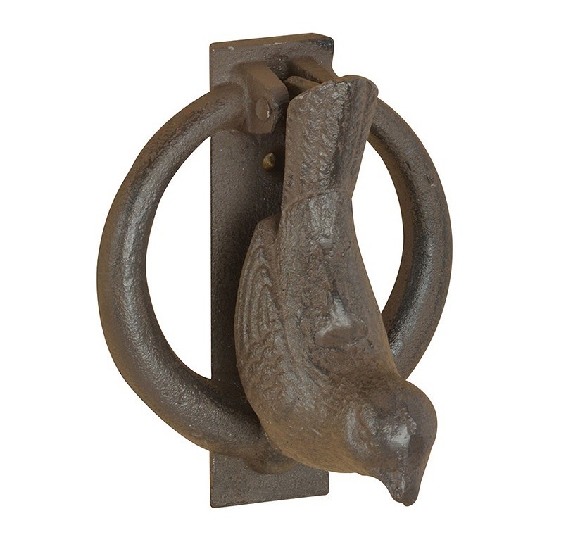 Dörrkläpp dörrknack Fågel gjutjärn gammeldags shabby chic lantlig stil