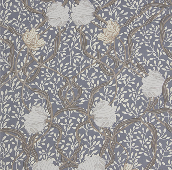 Gardinlängder Pimpernell blå Art deco shabby chic lantlig stil