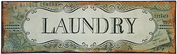 Plåtskylt Laundry shabby chic lantlig stil