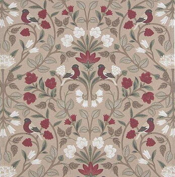 Gardinlängder 2 st Gammalsvensk Röd beige lantlig stil Gårdsromantik