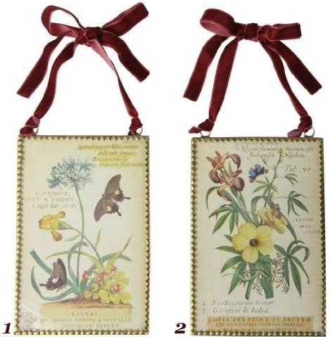 Glas tavla blomstermotiv flora 2 sorter shabby chic lantlig stil