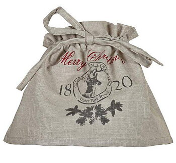 Lampslöja Merry Christmas Lin beige shabby chic lantlig stil Gårdsromantik