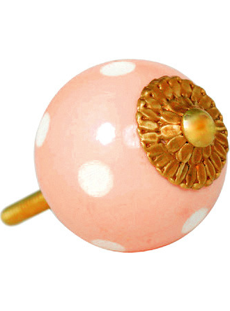 Rosa knopp med vita prickar retro lantlig stil Lisbeth Dahl - 2