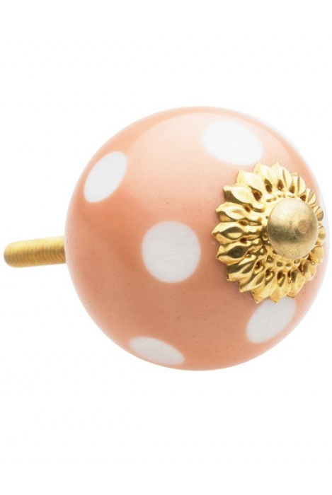 Rosa knopp med vita prickar retro lantlig stil Lisbeth Dahl