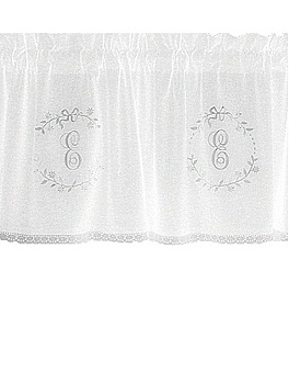 Gardin kappa vit med vitt broderi monogram