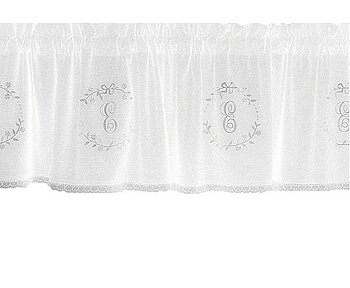Gardin kappa vit med vitt broderi monogram