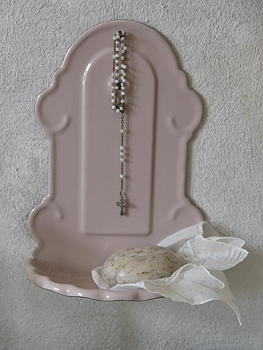 Gammaldags tvålkopp ljusrosa rosa för vägg emaljerad Jeanne darc Living Lantlig Romantik shabby chic