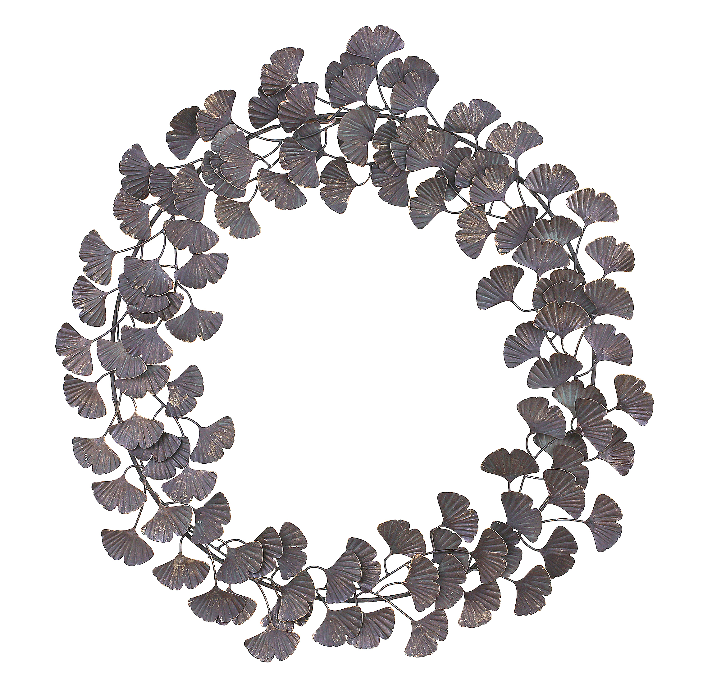 Krans blad antik mässing 55 cm stor shabby chic lantlig stil fransk lantstil Gårdsromantik