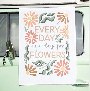 Kökshandduk handduk EVERY DAY is a day for FLOWERS shabby chic lantlig stil