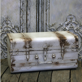 Koffert resväska antik vit shabby chic lantlig stil