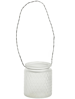 Hänglykta frostat glas facet mönstrad shabby chic lantlig stil Gårdsromantik