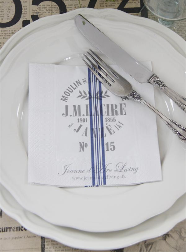 Servetter J.M. Lacire Jeanne d´Arc Living shabby chic lantlig stil Gårdsromantik