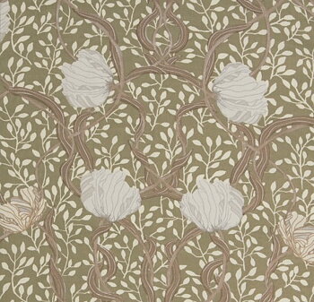 Gardinkappa Kappa Pimpernel grön vit shabby chic lantlig stil Gårdsromantik