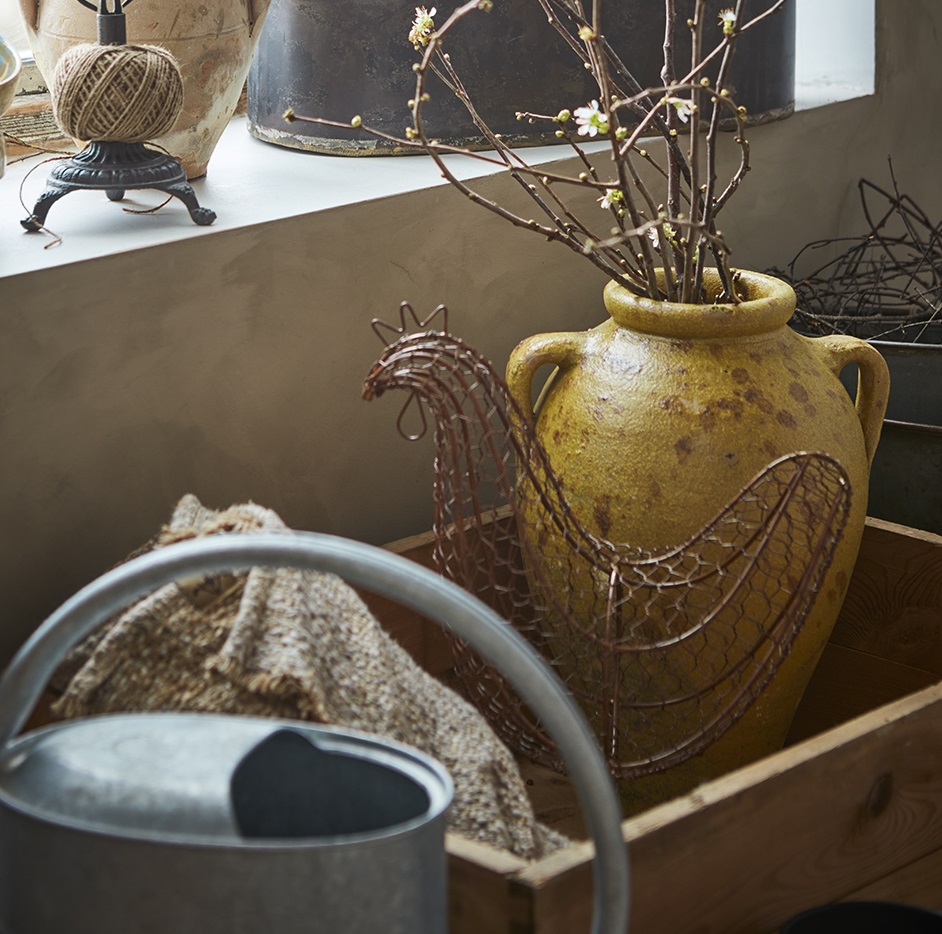 Höna rostig färg stor trådslöjd stor lantlig stil shabby chic Gårdsromantik - 2