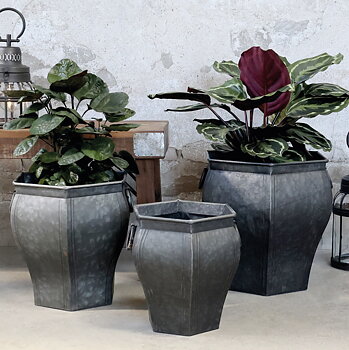 Stor kruka antik zink chic antique shabby chic lantlig stil Gårdsromantik