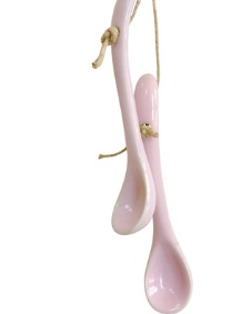 Liten ljusrosa porslinssked Mynte shabby chic lantlig stil