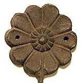 Väggkrok krok blomma rostig antik stil 2 smide shabby chic lantlig stil