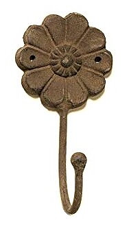 Väggkrok krok blomma rostig antik stil 2 smide shabby chic lantlig stil