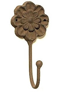 Väggkrok krok blomma rostig antik stil smide shabby chic lantlig stil