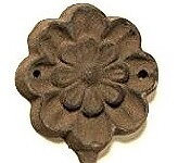 Väggkrok krok blomma rostig antik stil smide shabby chic lantlig stil