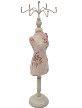 Provdocka smyckeshållare mannequin smyckesställ rosor shabby chic lantlig stil