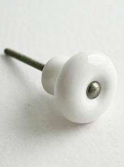Vit porslinsknopp typ isolator stor shabby chic lantlig stil Gårdsromantik - 2