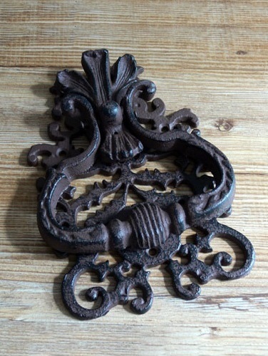 Dörrkläpp dörrknack Slott gjutjärn gammeldags shabby chic lantlig stil - 2
