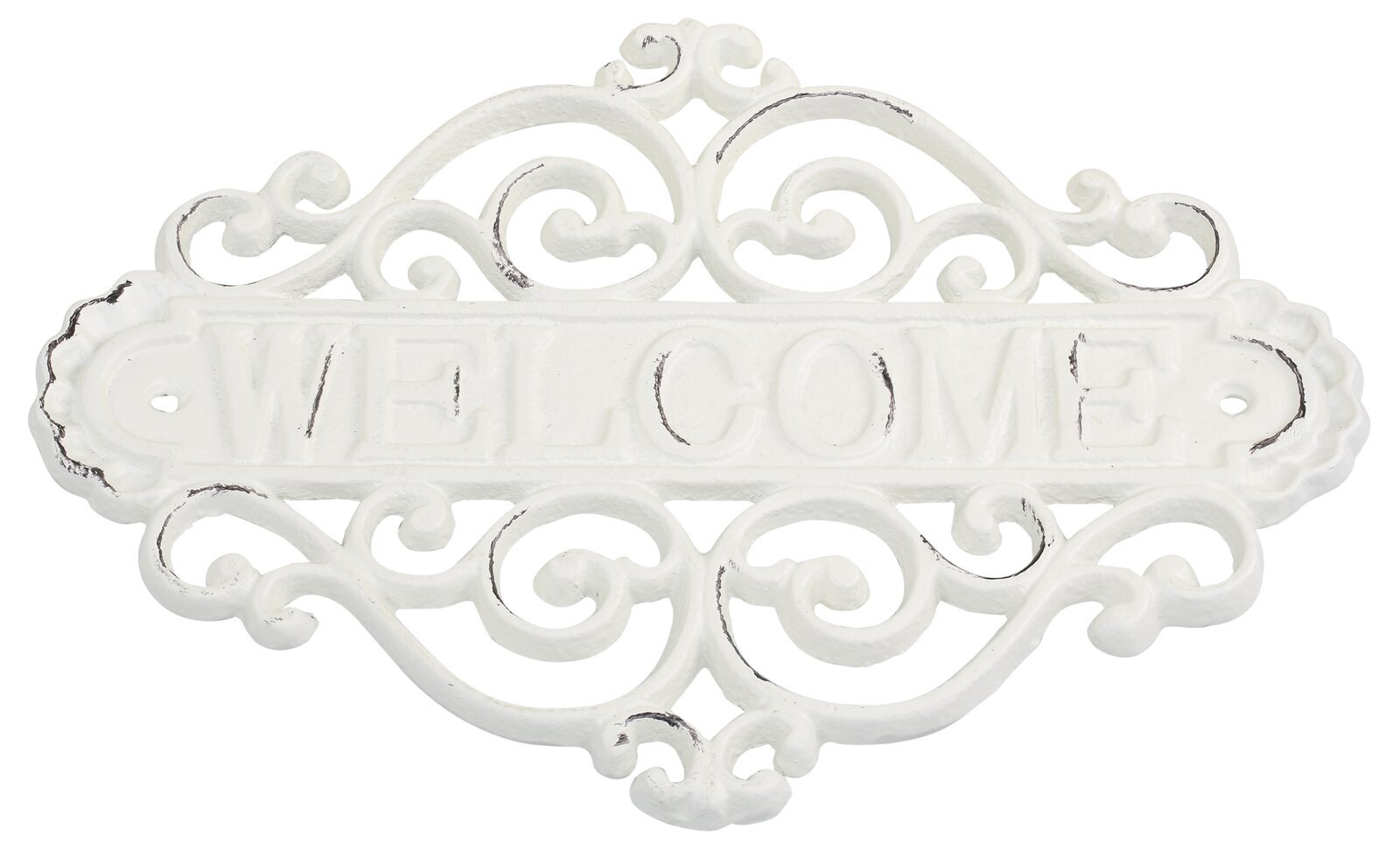 Skylt Welcome creme vit gjutjärn shabby chic lantlig stil fransk lantstil Gårdsromantik - 2