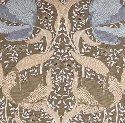 Gardinlängder Pimpernel blå Art deco shabby chic lantlig stil Gårdsromantik