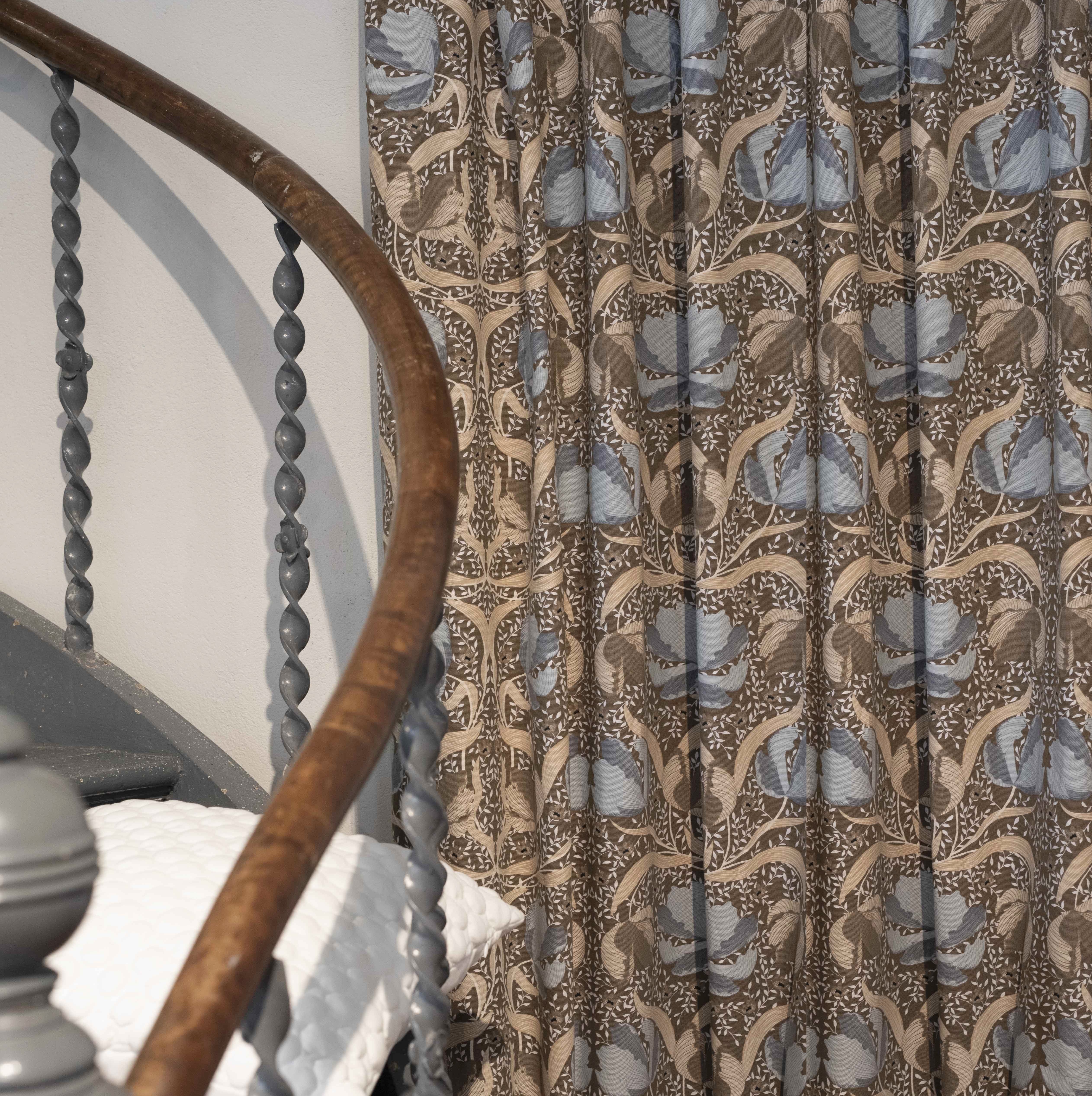 Gardinlängder Pimpernel blå Art deco shabby chic lantlig stil Gårdsromantik - 2