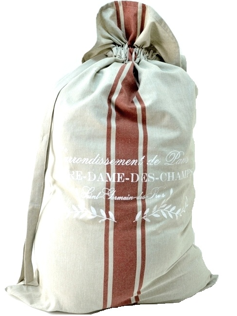 Stor säck tvättförvaring julsäck Notre Dame shabby chic lantlig stil gårdsromantik