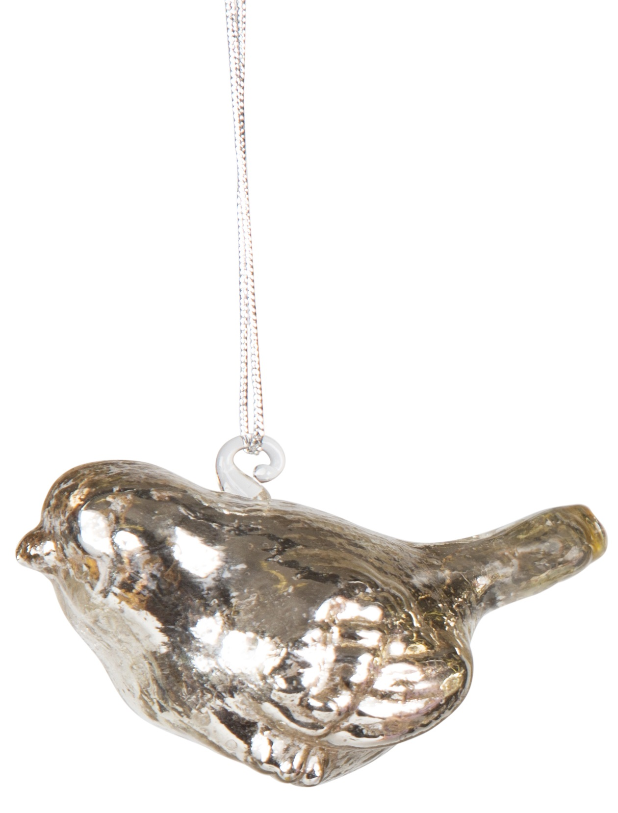 Glasfågel silver shabby chic lantlig stil
