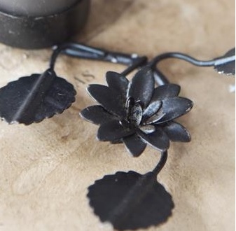 Ljushållare Jeanne dÁrc Living  mörk antik metall blomblad shabby chic lantlig stil - 2
