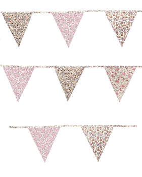 Vimplar rosa vimpelslinga vintage blommig shabby chic lantlig stil