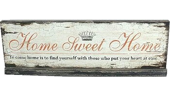 Home Sweet Home träskylt shabby chic, lantlig stil