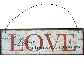 Love träskylt shabby chic