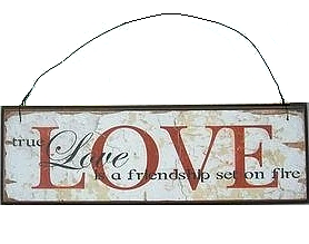 Love träskylt shabby chic
