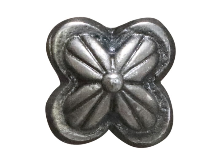 Button flower antique silver colored metal shabby chic country style