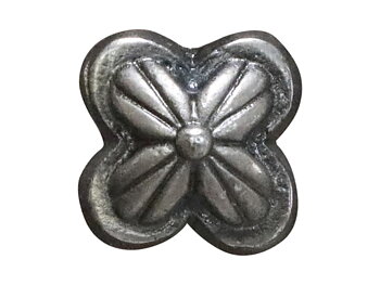 Knopp blomma antik silverfärgad metall shabby chic lantlig stil