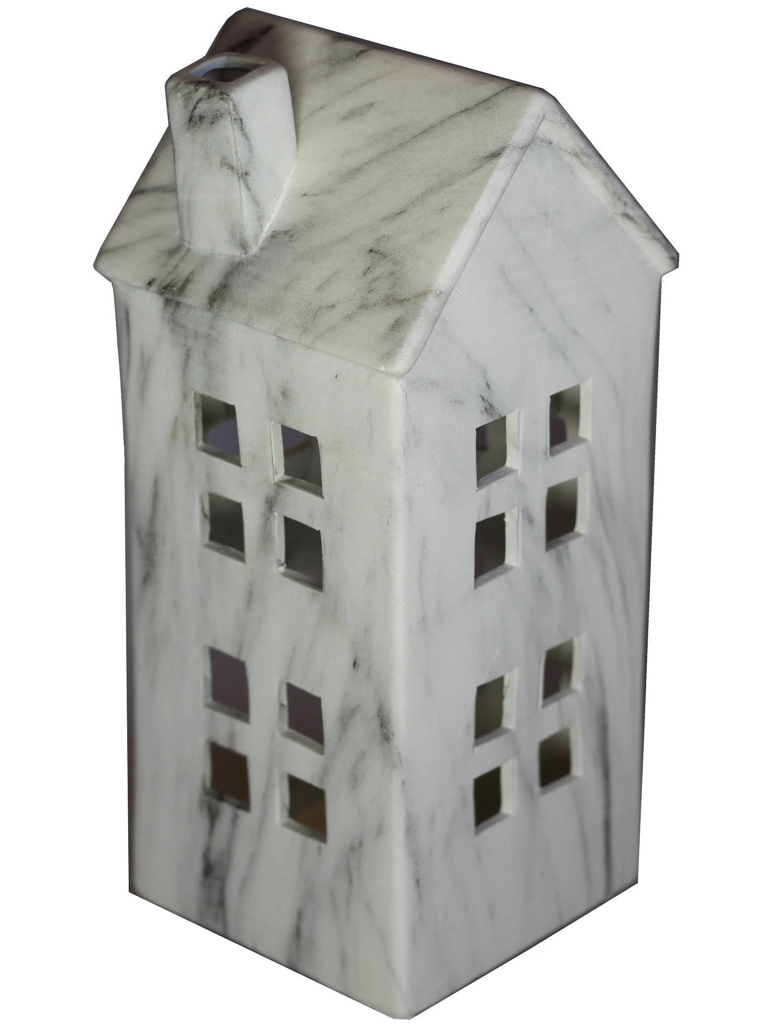 Ljushus huslykta stort hus vit marmorerad keramik shabby chic lantlig stil