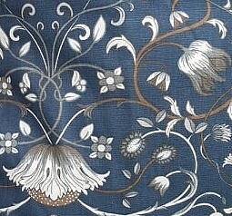 Kuddfodral Lodden Art Deco blå lantlig stil Gårdsromantik
