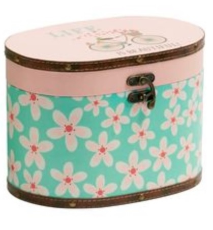 Koffertar askar rosa mintgröna Life is beautiful i trä laminerade 3 storlekar shabby chic lantlig stil - 2